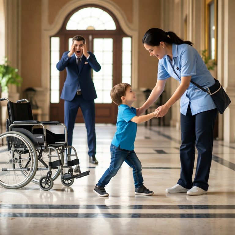 MILLONARIO DESPIDE A LA FAXINERA HUMILDE… HASTA QUE SU HIJO SE PONE DE PIE DE LA SILLA DE RUEDAS