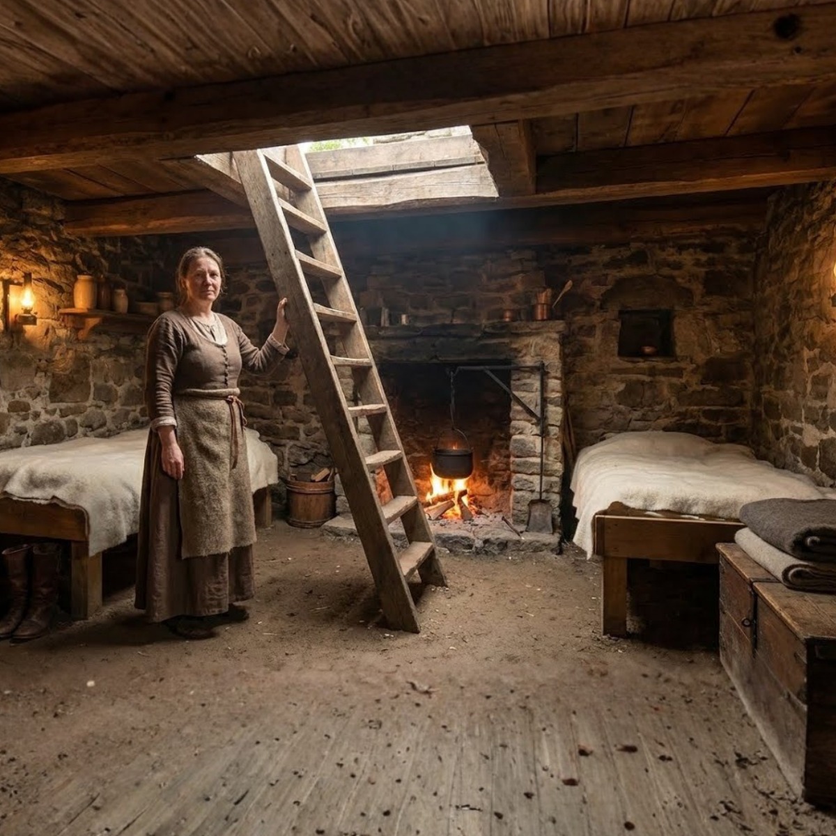 Había construido un dormitorio secreto debajo de su cabaña de troncos, hasta que la peor tormenta de nieve lo convirtió en su único refugio.