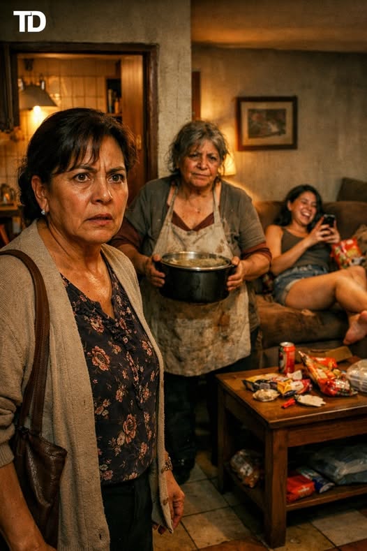 FUI A VISITAR LA CASA DE MI YERNO Y VI A LA OTRA ABUELA TRABAJANDO COMO SI FUERA LA SIRVIENTA… MIENTRAS MI HIJA ESTABA SENTADA COMIENDO BOTANAS Y ME DIJO ALGO TAN DESCARADO QUE ENTRÉ DIRECTO A LA COCINA A PREGUNTARLE TODO… Y DESCUBRÍ UNA VERDAD TAN DOLOROSA QUE ME DEJÓ HELADA. RESULTA QUE…