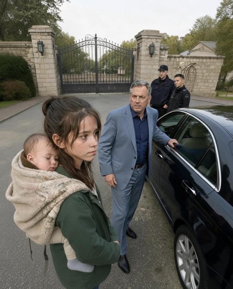 Un multimillonario estaba a punto de ignorar a una mendiga en sus puertas de hierro —”Señor… ¿Necesita una criada? Mi hermanita no ha comido”, susurró ella—, pero una leve marca en su cuello lo detuvo en seco y reveló una familia perdida que ningún dinero podía reemplazar.