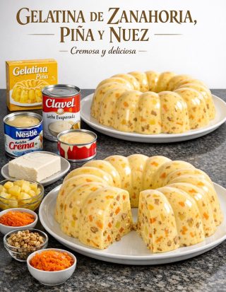 GELATINA DE ZANAHORIA, PIÑA Y NUEZ 🍍🥕🤤