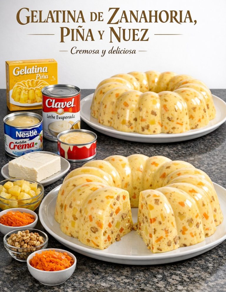 GELATINA DE ZANAHORIA, PIÑA Y NUEZ 🍍🥕🤤