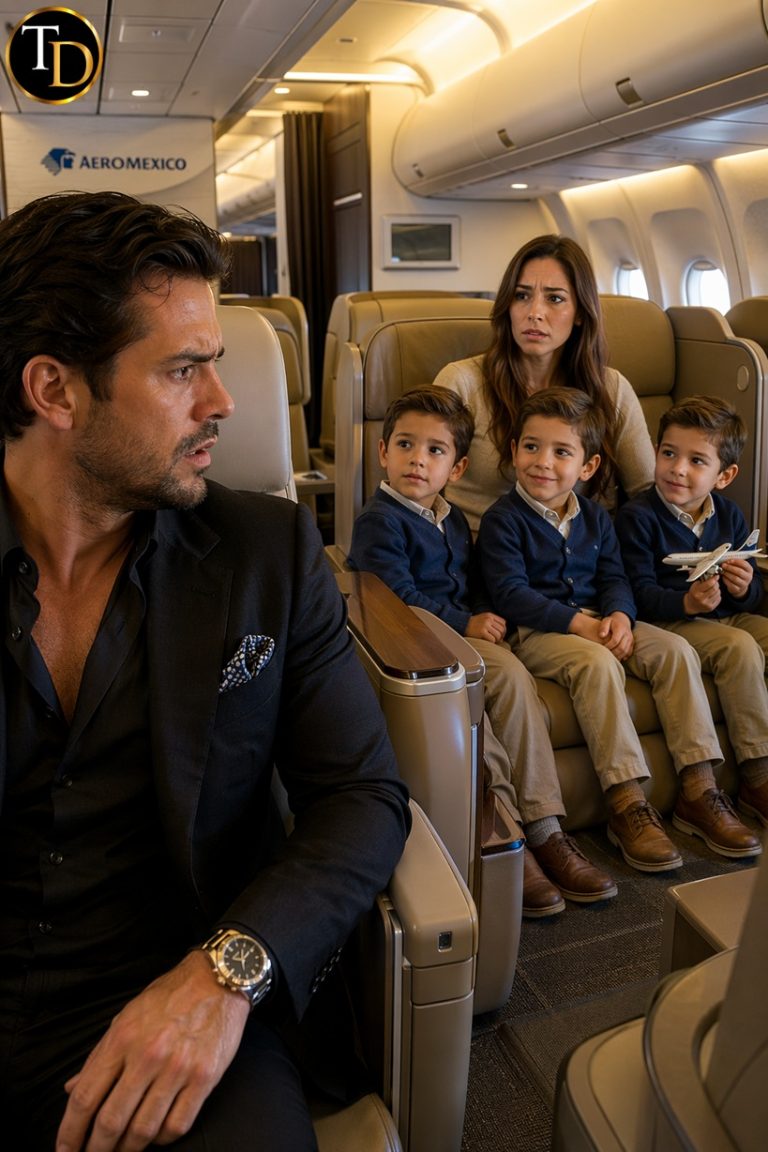 El magnate vio a su exnovia en el avión… y a su lado iban tres niños trillizos idénticos a él. En ese instante, se quedó sin aliento…
