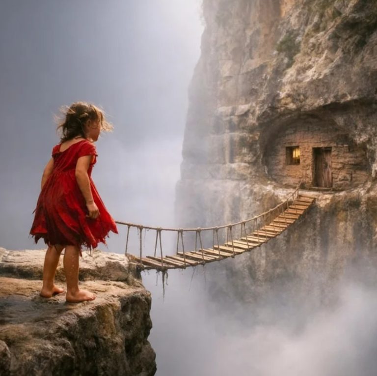 NIÑA HUÉRFANA ENCUENTRA UNA CASA EN LA MONTAÑA… CRUZA EL PUENTE Y LO QUE HALLA ADENTRO…