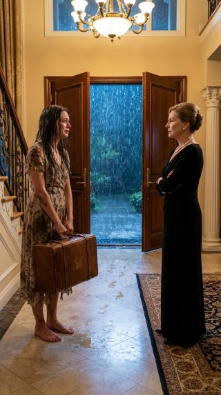 Regresó de Estados Unidos finciendo estar en la ruina, y su madre la echó a la calle… No tenía ni idea de quién llegaría a la puerta diez minutos después.