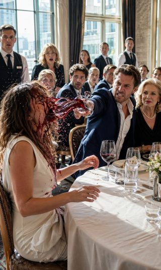 Cuando me negué a pagar la cuenta en un restaurante de lujo, él no discutió… me arrojó vino en la cara mientras su madre sonreía y toda la sala quedaba en silencio.
