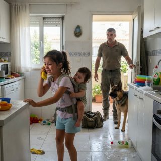 Un padre llegó a casa tras la llamada de su hija: “Papá, ya no puedo cargar al bebé”… y al entrar la encontró limpiando el piso con la espalda lastimada, sin imaginar la traición que su esposa llevaba meses escondiendo