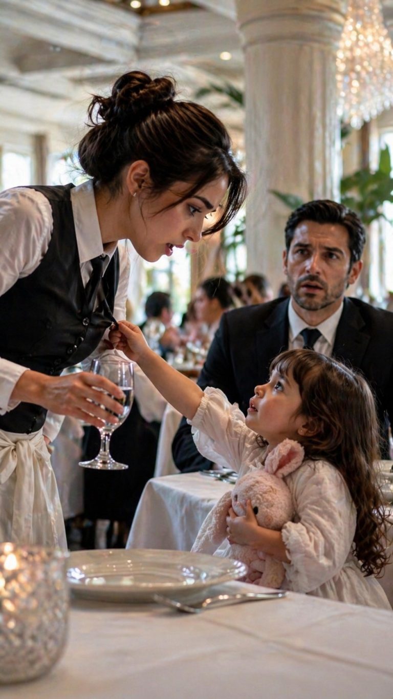 Nadie respiró cuando la hija muda del millonario le gritó “¡Mamá!” a la mesera… pero la pesadilla estalló al ver la marca en el rostro de la niña.