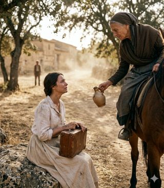 Sola y rechazada por no poder dar hijos, hasta que una anciana se detuvo en el camino.
