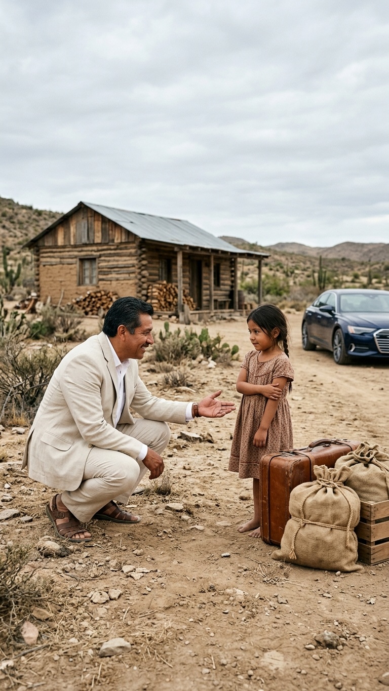Abandonada En El Desierto Por Su Madrastra, Esta Niña Conoció A Un Millonario Que Ocultaba Un Secreto Impactante