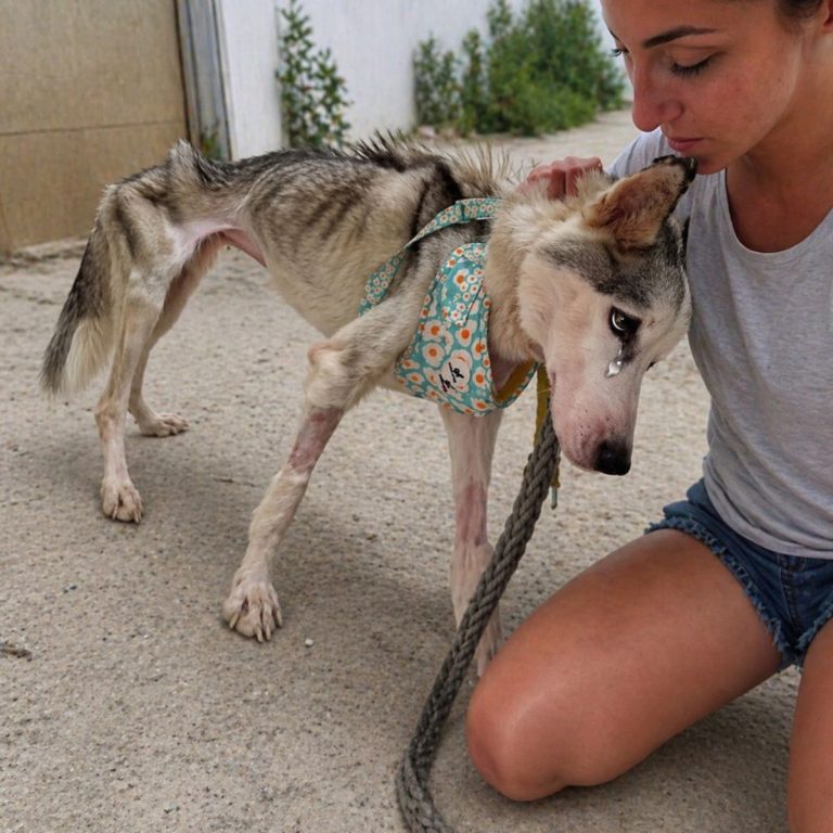 Dijeron que el perro esquelético que se apoyaba en el pecho de la joven finalmente estaba a salvo… -nghia